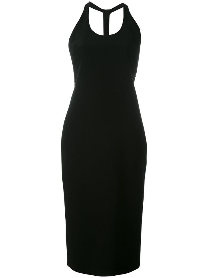 Tom Ford Back T-strap Fitted Dress, Women's, Size: 40, Black, Silk/shell