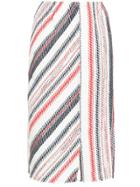 Coohem Striped Tweed Pencil Skirt - White