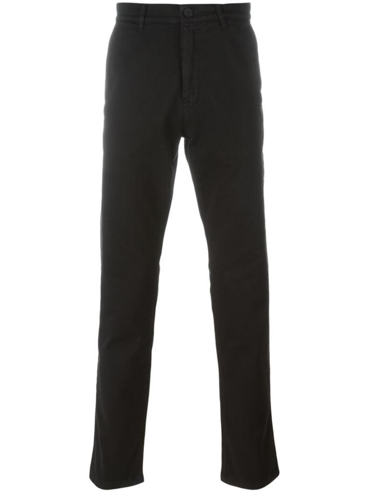 Kenzo Straight Leg Chinos, Men's, Size: 50, Black, Cotton/spandex/elastane