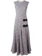 Alessandra Rich Sleeveless Long Tweed Dress, Women's, Size: 42, Black, Cotton/linen/flax/acrylic/viscose
