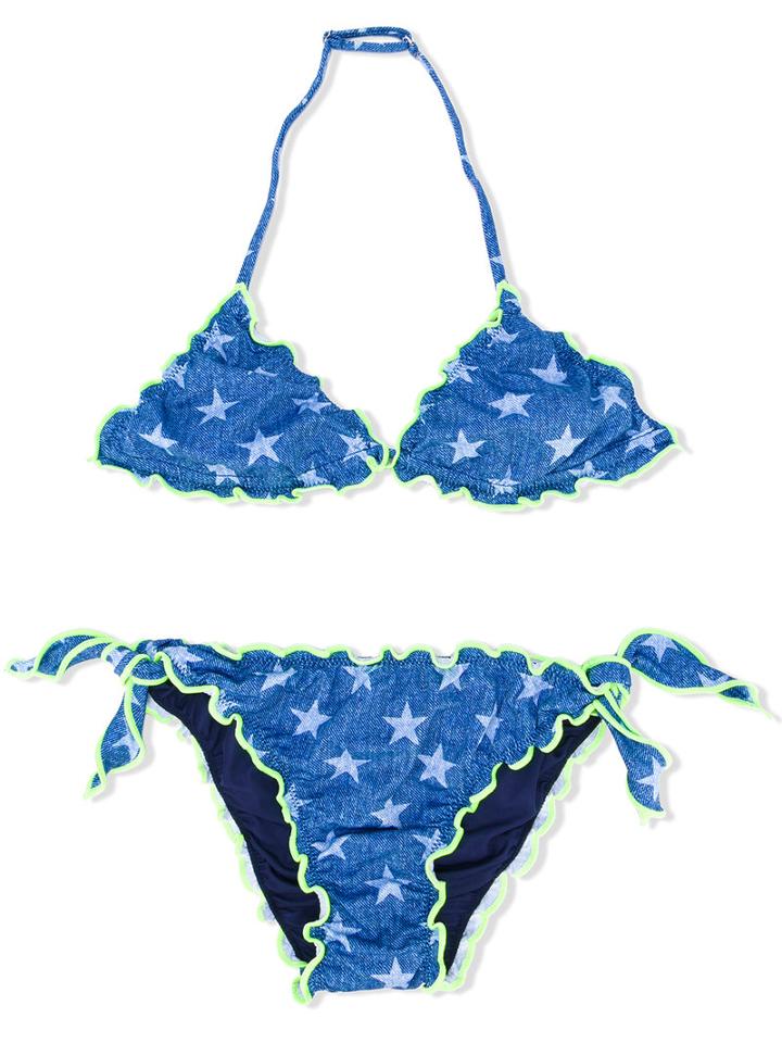 Mc2 Saint Barth Kids - Star Print Bikini - Kids - Spandex/elastane/polyimide - 16 Yrs, Blue