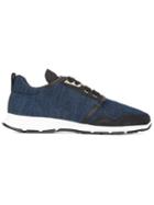 Dsquared2 Marte Run Denim Sneakers, Men's, Size: 45, Blue, Cotton/leather/rubber/suede