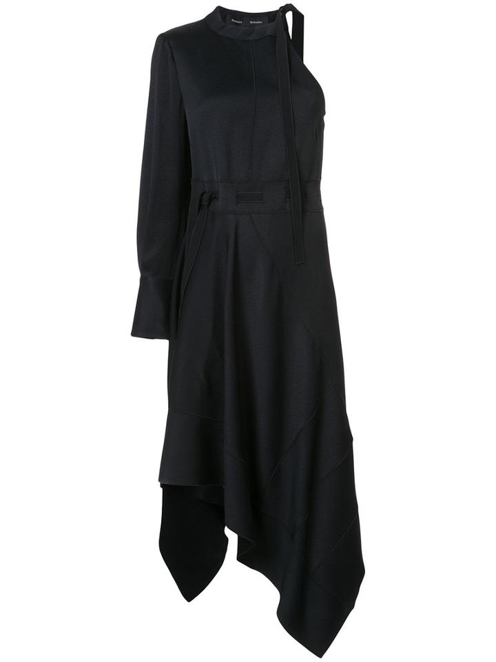 Proenza Schouler - Panelled Flared Dress - Women - Silk/acetate/viscose - 6, Black, Silk/acetate/viscose