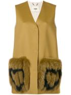 Fendi Heart-patch Sleeveless Coat - Brown