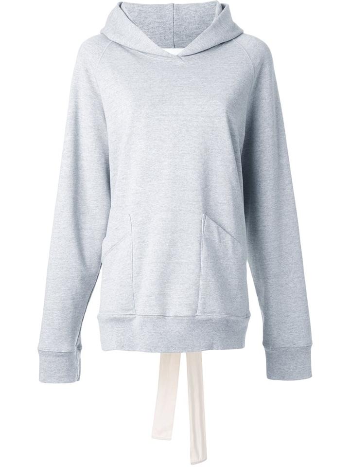 Bassike Tie Back Hooded Sweatshirt