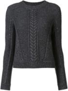 Veronica Beard Crew Neck Jumper, Women's, Size: Medium, Grey, Nylon/wool