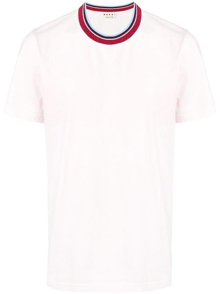 Marni Coloured Stripe Collar T-shirt - Pink