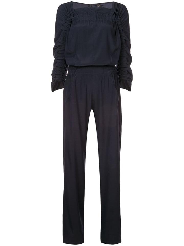 Zero + Maria Cornejo Gathered Detail Jumpsuit - Blue