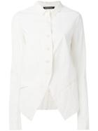 Rundholz - Curved Hem Jacket - Women - Cotton/spandex/elastane/viscose - Xs, White, Cotton/spandex/elastane/viscose