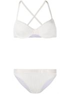 Off-white Ribbed Logo Bikini Set