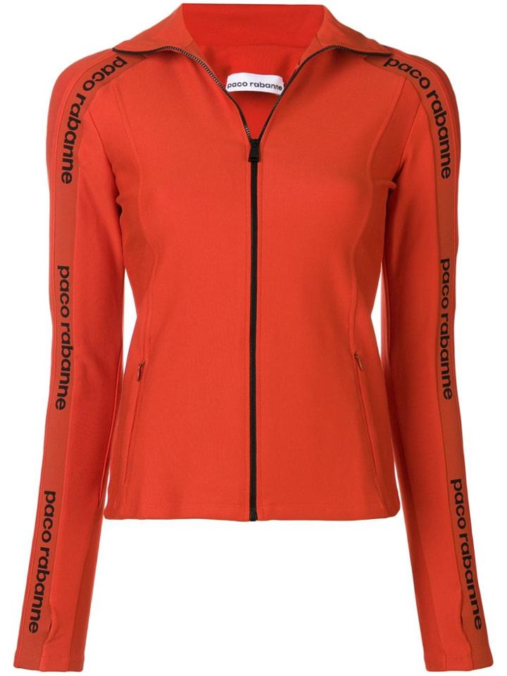 Paco Rabanne Logo Zipped Cardigan - Yellow & Orange