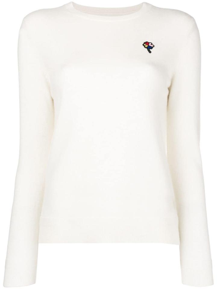 Chinti & Parker Embroidered Fitted Sweater - White