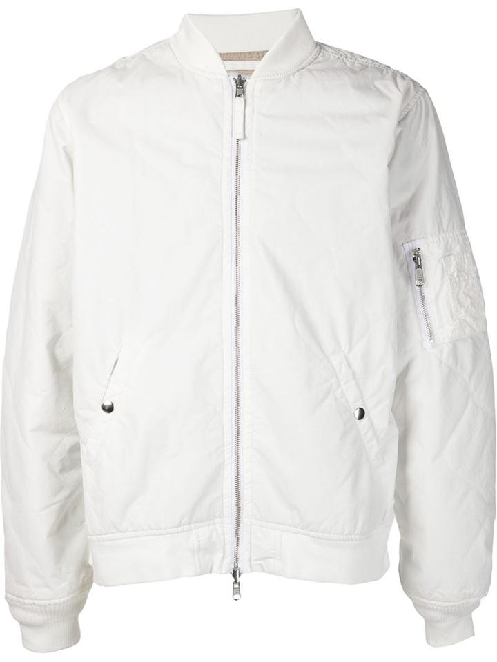 321 Bomber Jacket, Men's, Size: Large, White, Polyester/cotton/nylon