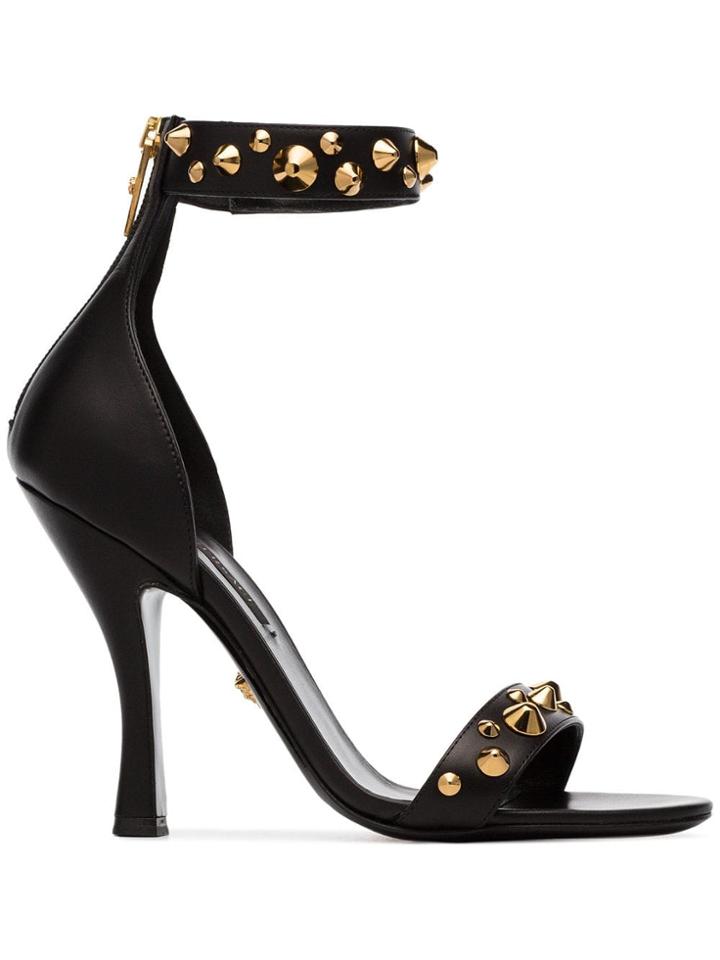 Versace Leather Studded 105 Sandals - Black