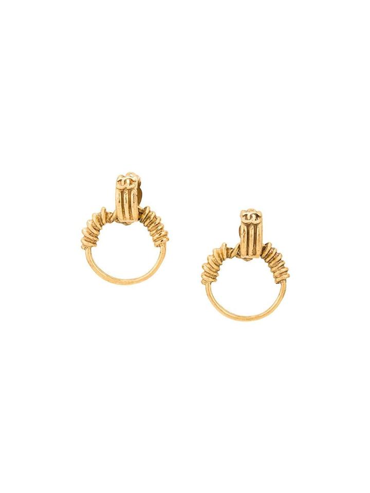 Chanel Vintage Hoop Clip-on Earrings - Metallic