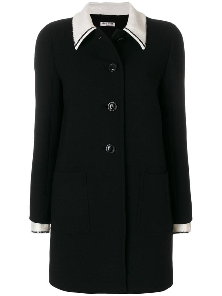Miu Miu Contrasting Collar Coat - Black