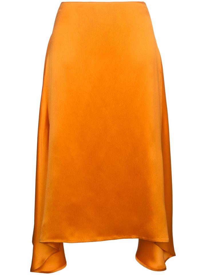 Sies Marjan Silk Asymmetric Midi Skirt - Orange