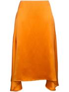 Sies Marjan Silk Asymmetric Midi Skirt - Orange