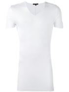 Unconditional - Ribbed V-neck T-shirt - Men - Rayon - S, White, Rayon