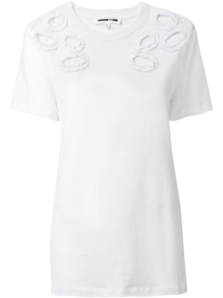 Mcq Alexander Mcqueen Cut-out Ruffles T-shirt, Women's, Size: Xs, White, Cotton