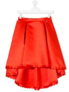 Elisabetta Franchi La Mia Bambina High Low Skirt - Red