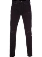 Monkey Time 'clash' Skinny Jeans, Men's, Size: Large, Black, Cotton/calf Leather/polyurethane