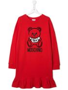 Moschino Kids Embroidered Sweatshirt Dress