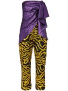 Halpern Multi-textured Jumpsuit - Purple