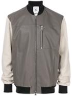Lost & Found Rooms - Zipped Chest Bomber Jacket - Men - Cotton/goat Skin/spandex/elastane - S, Nude/neutrals, Cotton/goat Skin/spandex/elastane