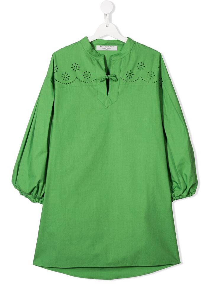 Philosophy Di Lorenzo Serafini Kids Teen Puffball Flared Dress - Green