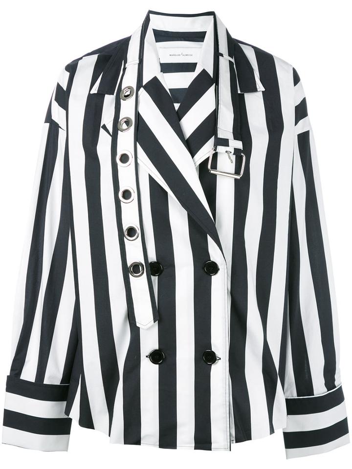 Marques'almeida - Double Breasted Shirt Jacket - Women - Cotton - M, Black, Cotton
