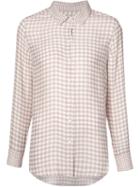 Equipment Checked Print Shirt, Women's, Size: Medium, Nude/neutrals, Silk