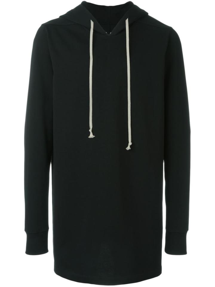 Rick Owens Long Length Hoodie, Men's, Size: Medium, Black, Cotton