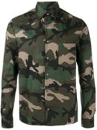 Valentino Camouflage Shirt, Men's, Size: 41, Green, Cotton