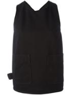 Mm6 Maison Margiela - Pocketed Denim Tank Top - Women - Cotton - 40, Black, Cotton