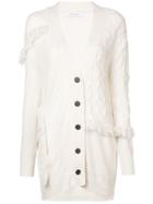 Prabal Gurung Fringed Oversized Cardigan - White