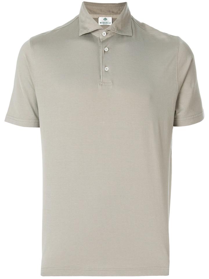 Borrelli Short Sleeved Polo Shirt - Grey