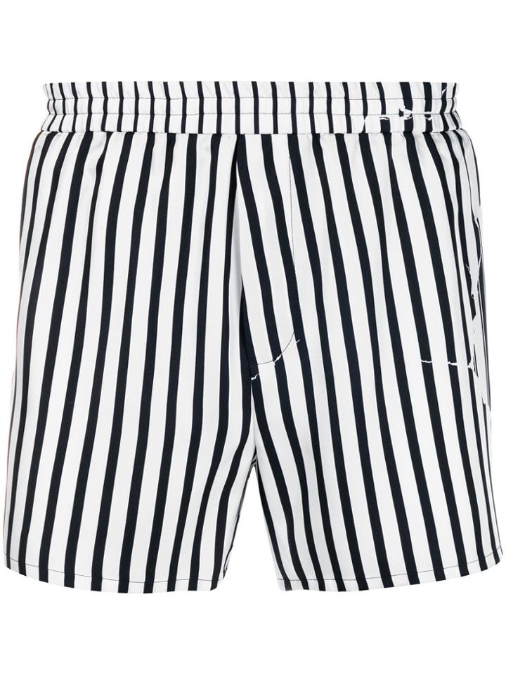 Haider Ackermann Striped Swim Shorts - White