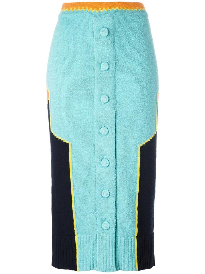 Maison Margiela - Knitted Skirt - Women - Cotton/polyamide - S, Women's, Blue, Cotton/polyamide