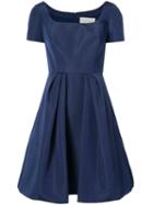 Carolina Herrera - Taffeta Sheen Skater Dress - Women - Silk - 14, Blue, Silk