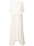 Chloé Draped Flowy Long Dress - Nude & Neutrals