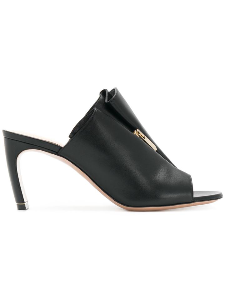 Nicholas Kirkwood Ruffled Zip Sandals - Black