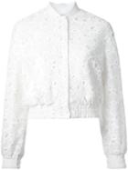 Huishan Zhang - Macrame Lace Bomber Jacket - Women - Polyester - 10, White, Polyester