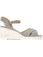 Castañer Blaudell Wedge Sandals, Women's, Size: 36, Grey, Cotton/rubber