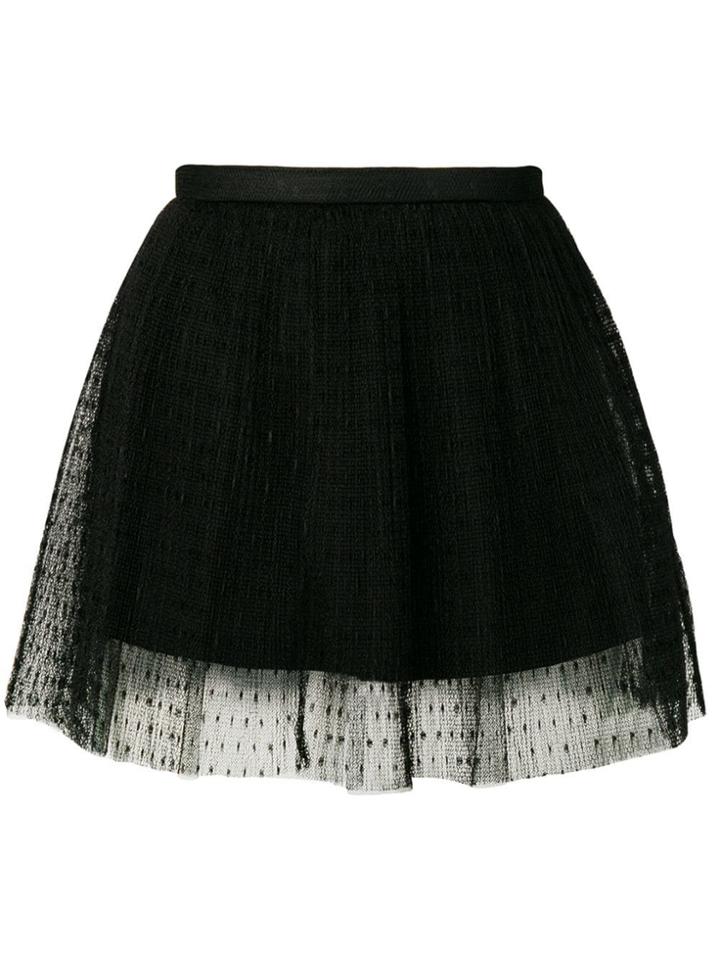 Red Valentino Point D' Espirit Tulle Skirt - Black
