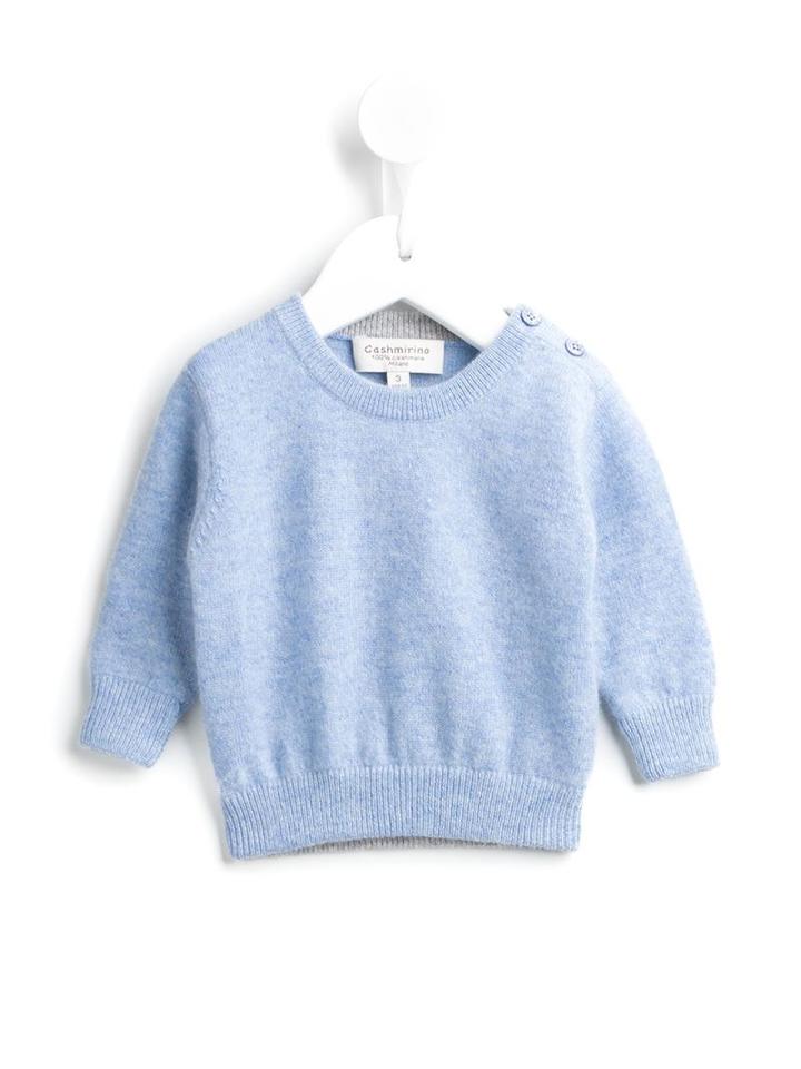 Cashmirino Round Neck Jumper, Toddler Boy's, Size: 12 Mth, Blue