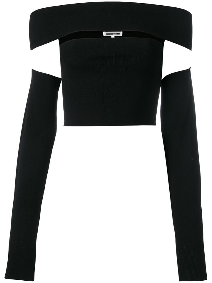 Mcq Alexander Mcqueen Cut-out Cropped Top, Women's, Size: Medium, Black, Polyester/viscose