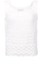 Carolina Herrera Crochet Knit Tank Top - White