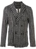 Christian Pellizzari Striped Blazer, Men's, Size: 48, Black, Cotton/spandex/elastane