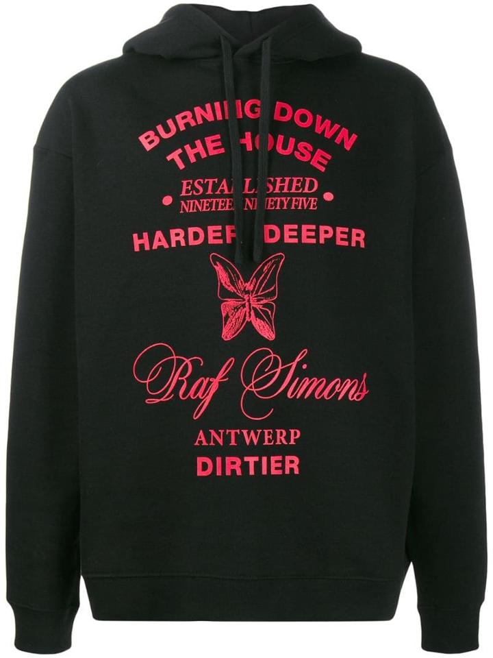 Raf Simons Burning Down Hoodie - Black